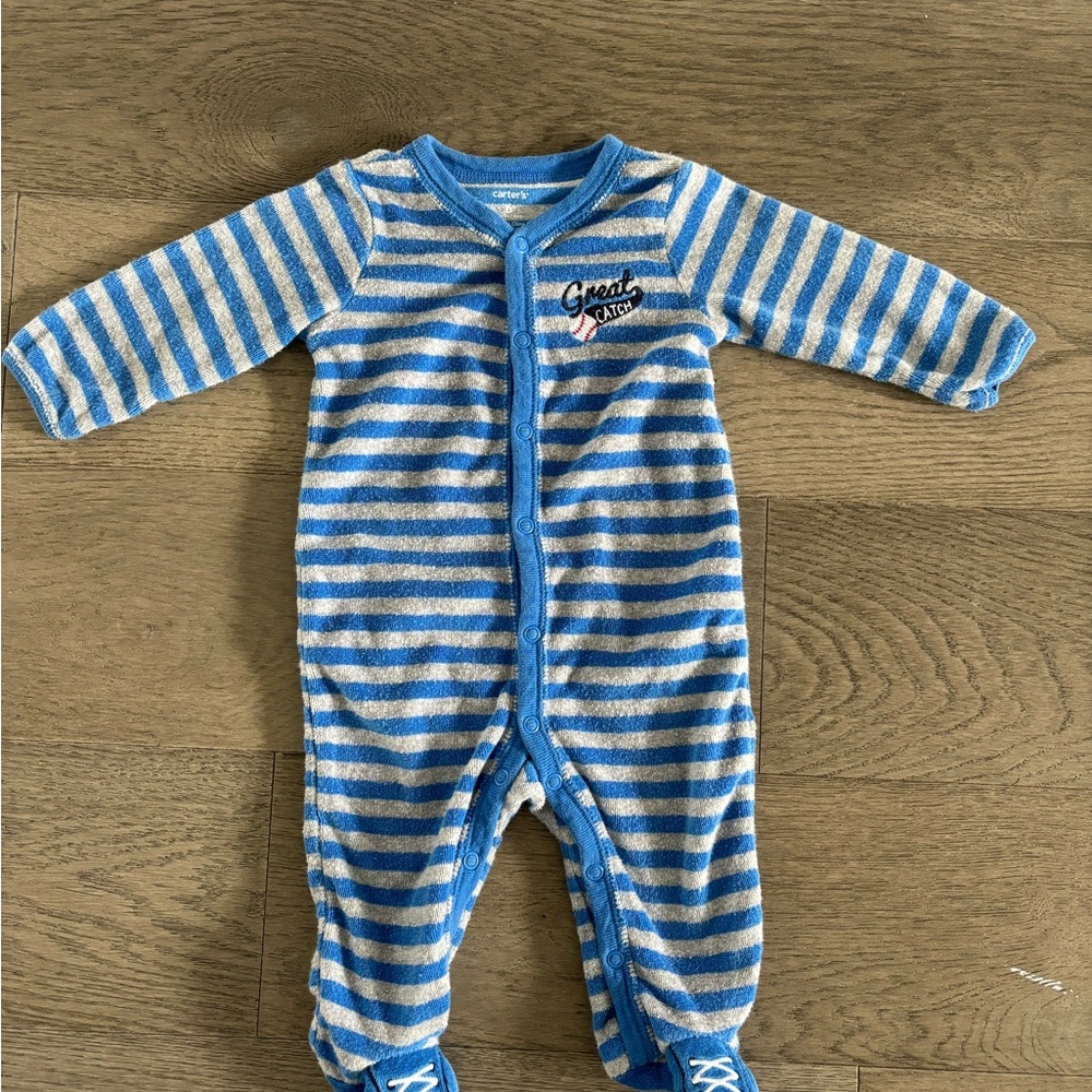 Carter's ‘Great Catch’ Striped Footie